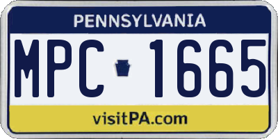 PA license plate MPC1665