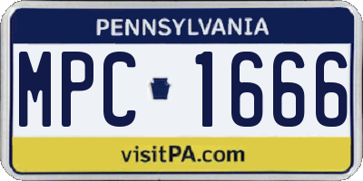 PA license plate MPC1666