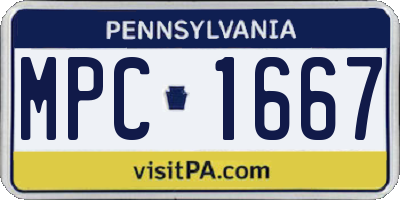 PA license plate MPC1667
