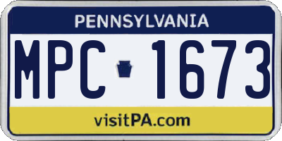 PA license plate MPC1673
