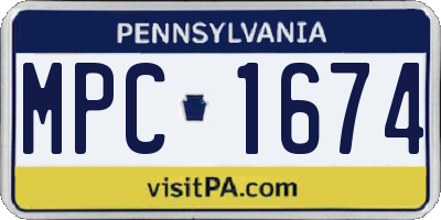 PA license plate MPC1674