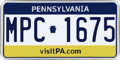 PA license plate MPC1675