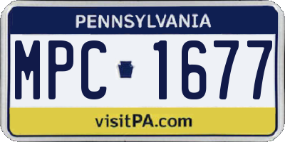 PA license plate MPC1677