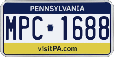 PA license plate MPC1688