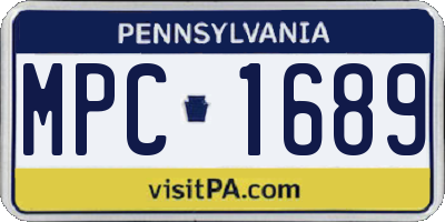 PA license plate MPC1689