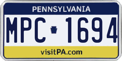 PA license plate MPC1694