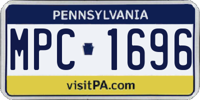 PA license plate MPC1696