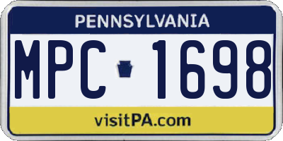 PA license plate MPC1698