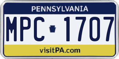 PA license plate MPC1707