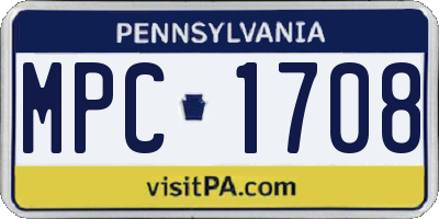 PA license plate MPC1708