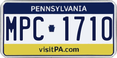 PA license plate MPC1710