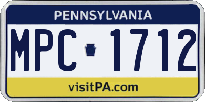 PA license plate MPC1712