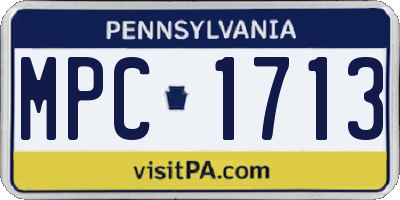 PA license plate MPC1713