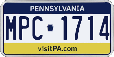 PA license plate MPC1714