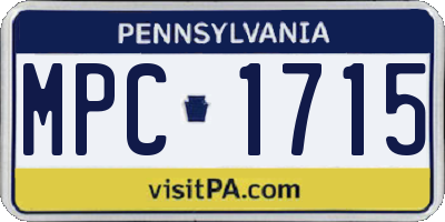 PA license plate MPC1715