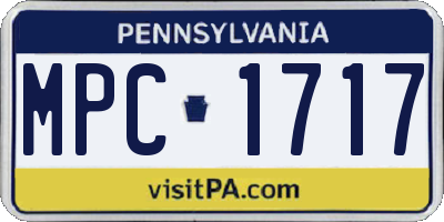 PA license plate MPC1717