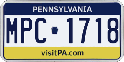 PA license plate MPC1718