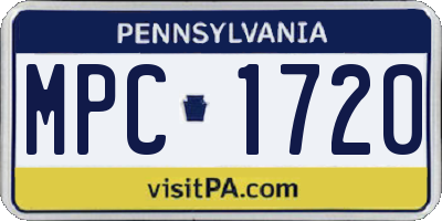 PA license plate MPC1720
