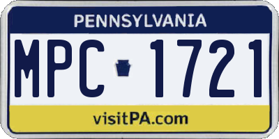 PA license plate MPC1721