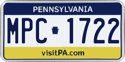 PA license plate MPC1722
