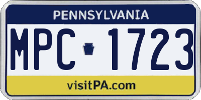 PA license plate MPC1723