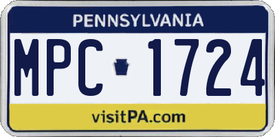 PA license plate MPC1724