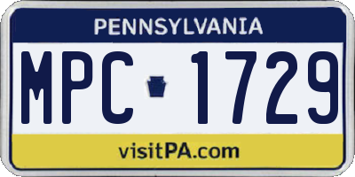 PA license plate MPC1729