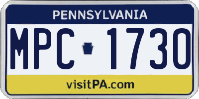 PA license plate MPC1730