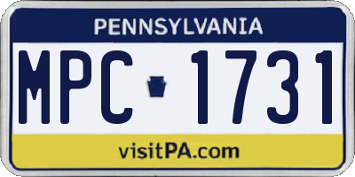 PA license plate MPC1731