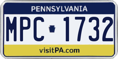 PA license plate MPC1732