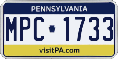 PA license plate MPC1733