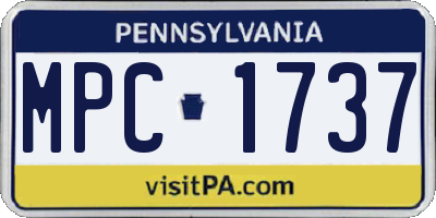 PA license plate MPC1737