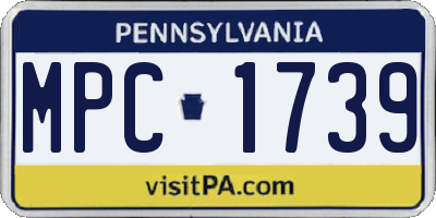 PA license plate MPC1739