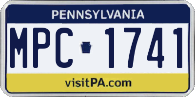 PA license plate MPC1741