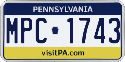 PA license plate MPC1743
