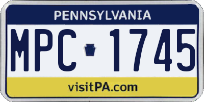 PA license plate MPC1745