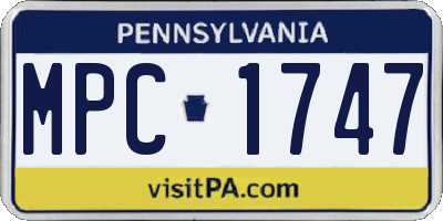 PA license plate MPC1747