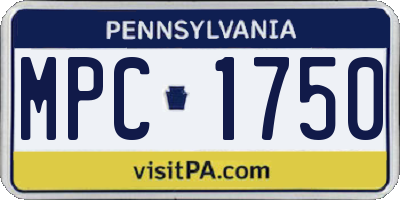 PA license plate MPC1750