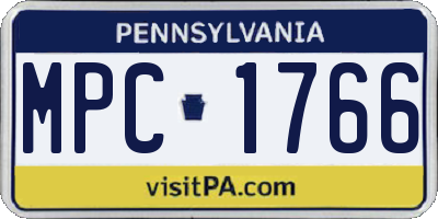 PA license plate MPC1766