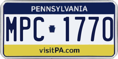 PA license plate MPC1770