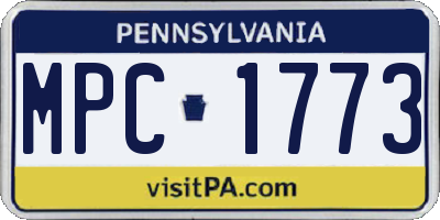 PA license plate MPC1773
