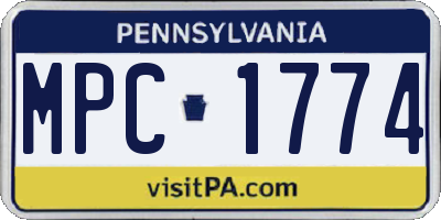 PA license plate MPC1774