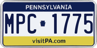 PA license plate MPC1775