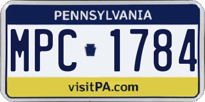 PA license plate MPC1784