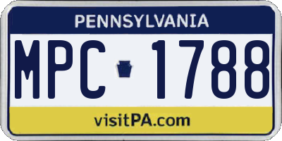 PA license plate MPC1788