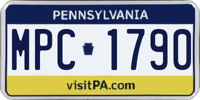 PA license plate MPC1790
