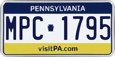 PA license plate MPC1795