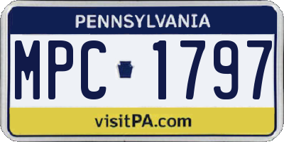 PA license plate MPC1797