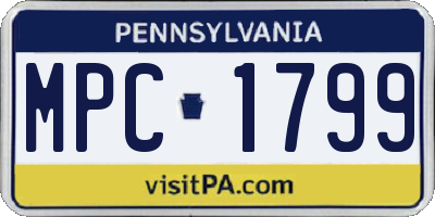 PA license plate MPC1799