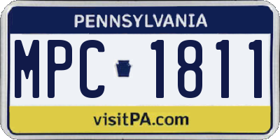 PA license plate MPC1811